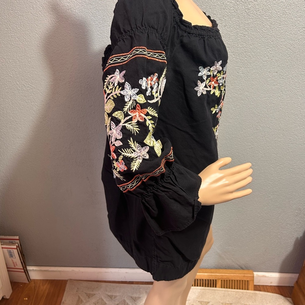Free People Flour de jour embroidered off the shoulder mini dress size xs - Picture 8 of 11